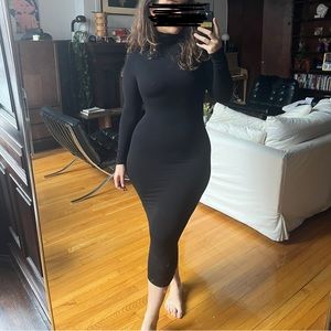 NAKED WARDROBE black turtleneck midi maxi dress